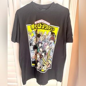 My Hero Academia Anime Graphic Tee Black Funimation Men’s Large
